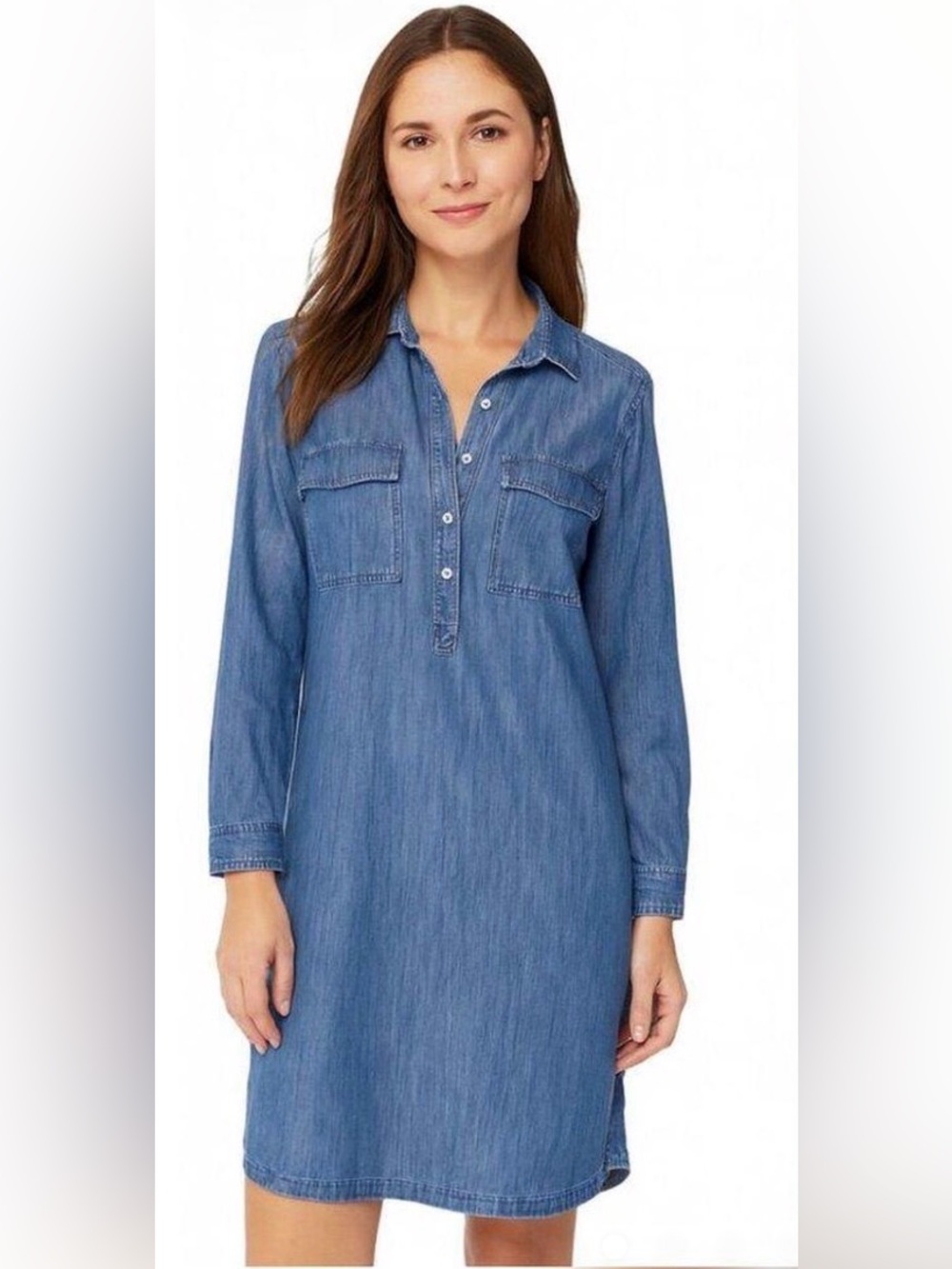 Old Navy Light Chambray Shirt Dress - Light Blue
